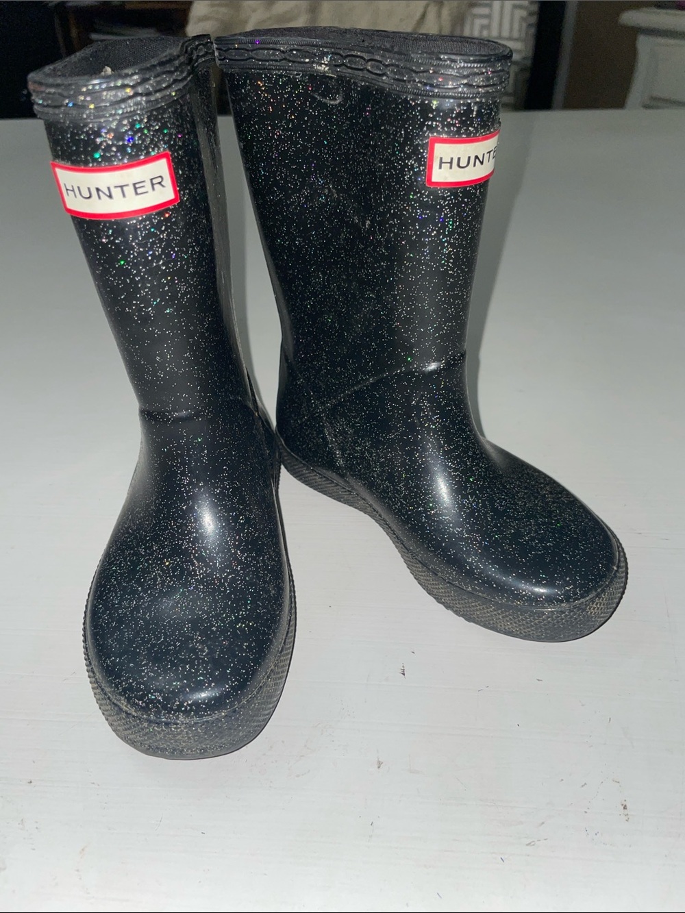Hunter girls glitter rain boots size 9